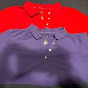 Ladies Polo Shirt Set - Red and Purple